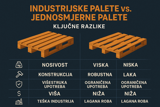 Industrijske palete vs. jedokratne palete – ključne razlike